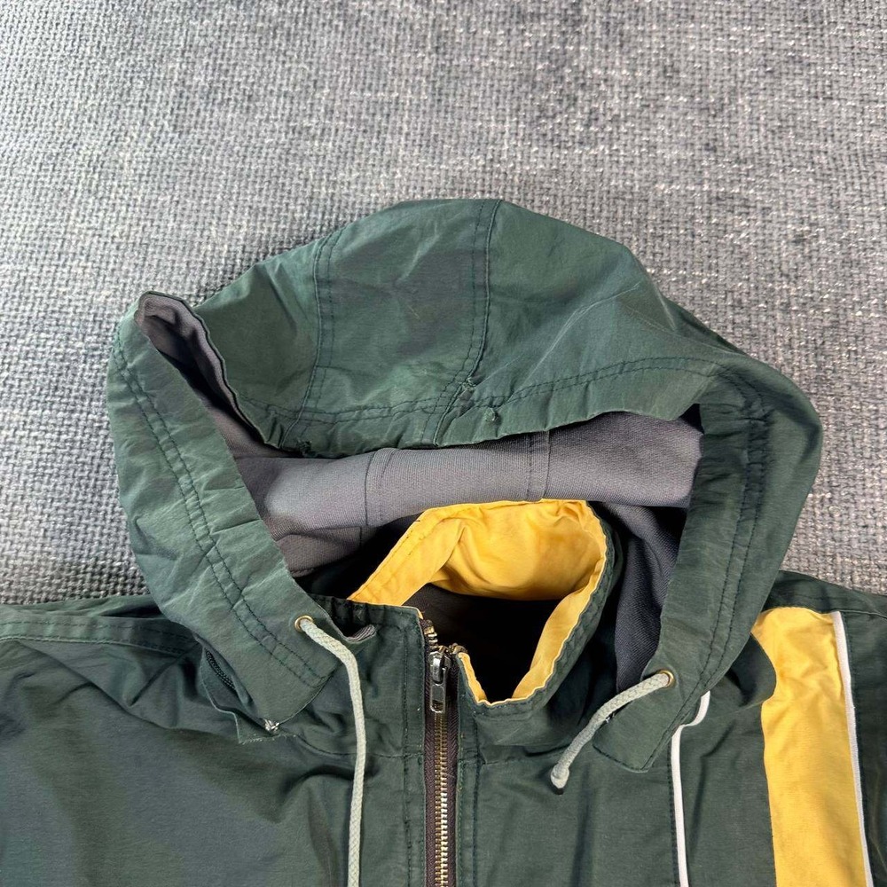 Fila Hooded Jacket Mens XL Green Yellow Vintage Reversible 90s jacket - Picture 5 of 16